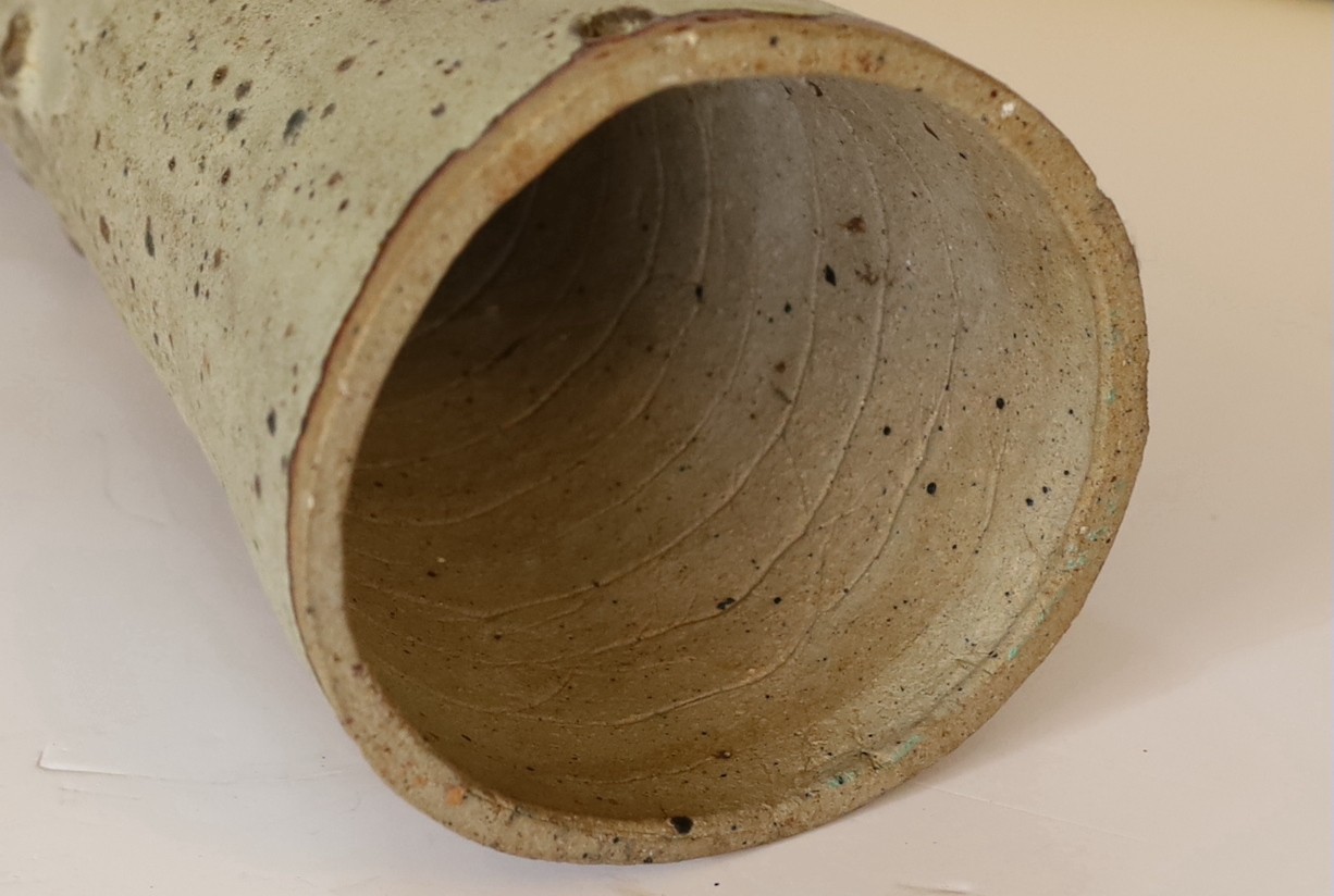 A 1970s German pottery table lamp of organic form, height 46cm